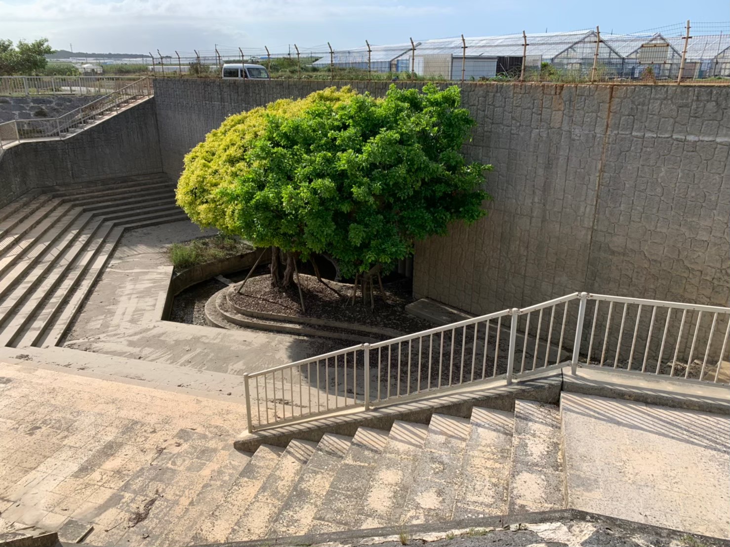 Observation pit of the Komesu Underground Dam in southern Okinawa, one of the stops on the day-trip